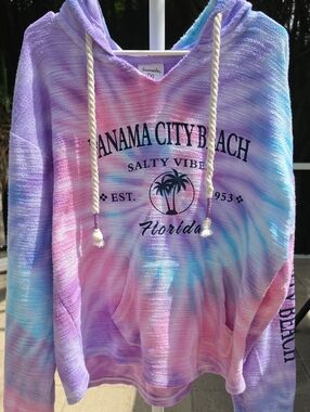 DREAMSICLES Panama City Beach Tie-Dye Hoodie - Pastel Rainbow